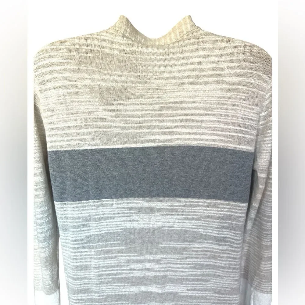 CaBi duster Cardigan Mesh whiteCream Gray color block Size XS Good Condition